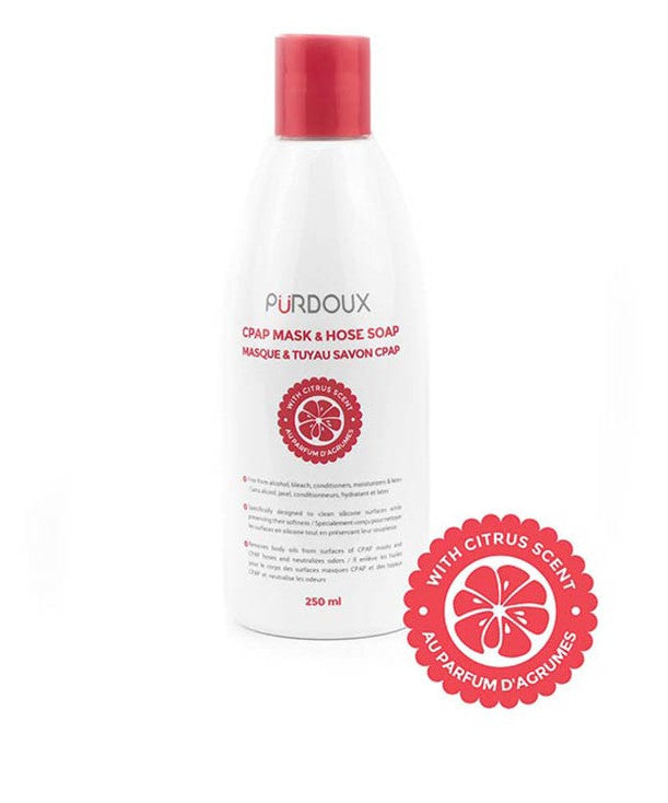 Masque Purdoux CPAP et savon pour tubes