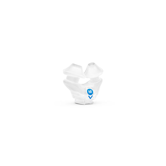 Medium nasal pillow cushion for ResMed AirFit X30i mask, angled slightly to the right.