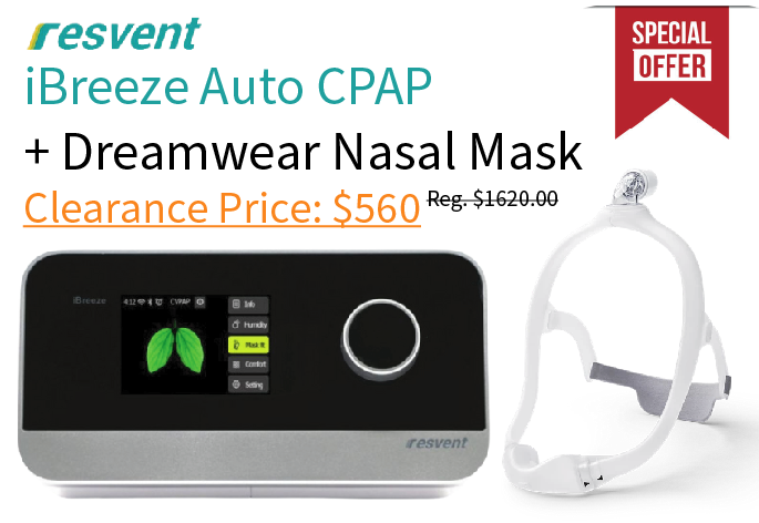 ResVent IBreeze Auto CPAP With Philips Dreamwear Nasal Mask Bundle